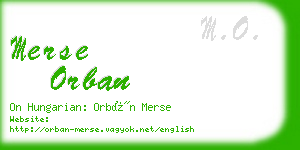 merse orban business card